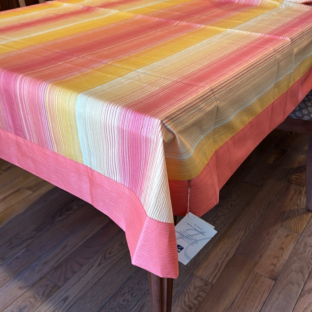 Vintage Jose Houel Paris Taffeta Square Tablecloth Made in Paris NWT